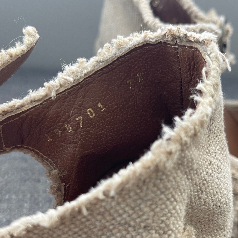 Stephane Kelian Beige Woven Wedge Sandals - Picture 3 of 7